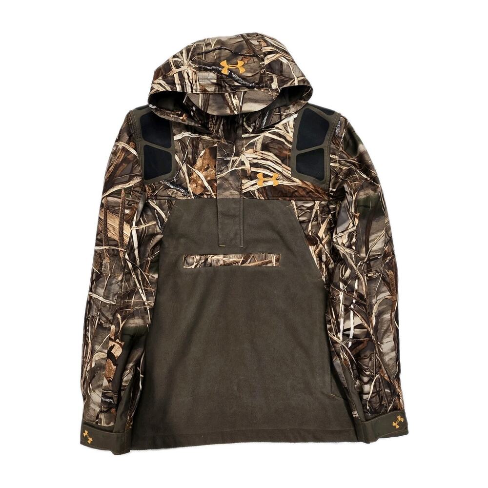 Under Armour Mens Camo Jacket Hoodie Size M ColdGear SkySweeper Realtree Hunting